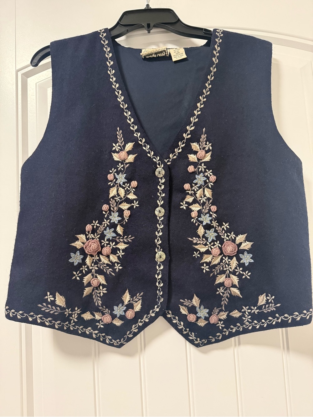 Vintage Tantrums Wool Blend Floral Vest
